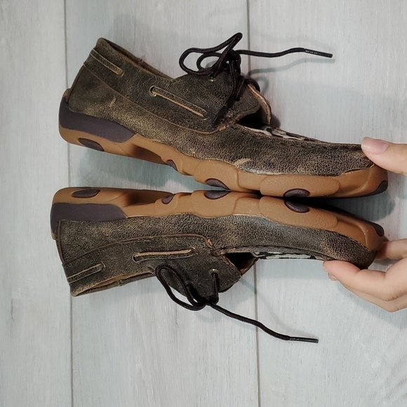 Twisted X Womens "Like New"Driving Moc Leather boots shoes sz 5.5M - Picture 9 of 12